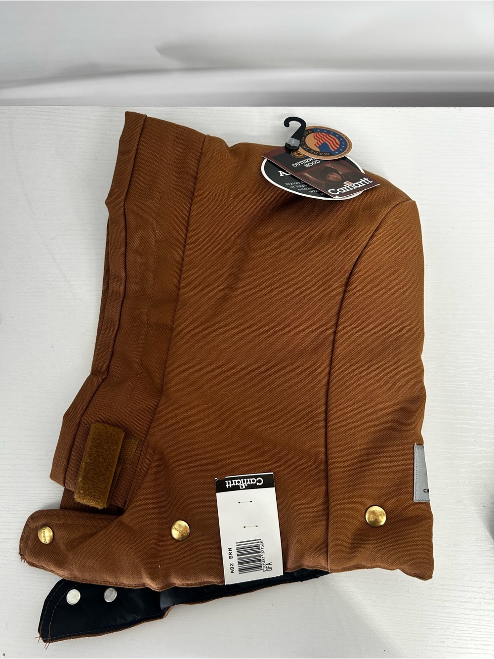 Carhartt Hood Mens One Size Brown Duck Canvas A02 Arctic Quilt Lined Snap On USA